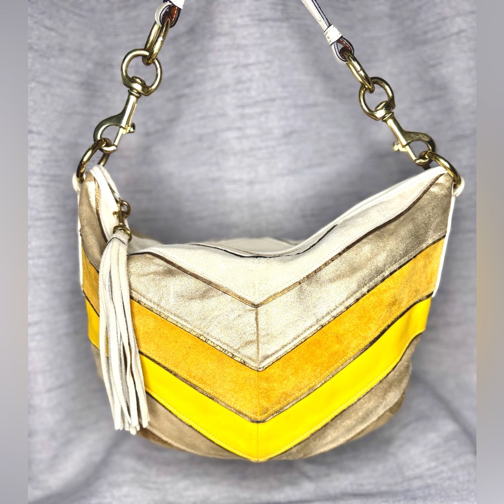 Coach Yellow and Cream Hobo Bag